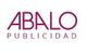 Logo de "ABALO PUBLICIDAD" en letras burdeos sobre fondo blanco.