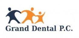 Logo of Grand Dental P.C. featuring abstract figures forming a heart.