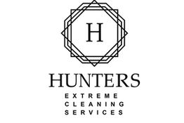 Logo of Hunters Extreme Cleaning Services with a geometric border around an 'H'.