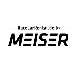 Logo von RaceCarRental.de by MEISER in schwarzer Schrift auf weißem Hintergrund.