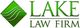 Green diamond logo with wavy lines, text: "LAKE LAW FIRM".