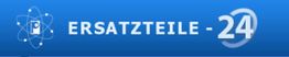 Blaues Logo "ERSATZTEILE-24" mit Atom-Symbol links neben dem Text.