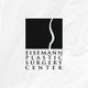 Black logo with white curvy line, text: Eisemann Plastic Surgery Center on marbled background.
