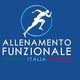 Logo blu con figura stilizzata di un atleta e testo "Allenamento Funzionale Italia".