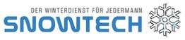 Textlogo von Snowtech mit Slogan "Der Winterdienst für Jedermann" und einem Schneeflockensymbol.