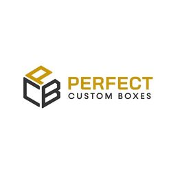 Logo of Perfect Custom Boxes with a stylized box design in black and yellow.