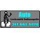 Auto locksmith ad with a locksmith figure and number: 317-661-4878.
