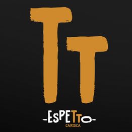 Logo com letras "Tt" em laranja sobre fundo preto, texto "Espetto Carioca" abaixo.