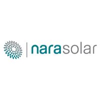 Logo de Nara Solar con diseño de espiral en el lado izquierdo.