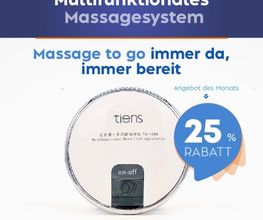 Multifunktionales Massagesystem mit 25% Rabatt, Angebot des Monats, Massage to go.