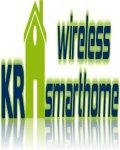 Logo mit Text "KR wireless smarthome" und grünem Haus-Symbol.