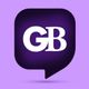 Icon with "GB" letters in a dark purple chat bubble on a light purple background.