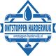 Logo met blauwe waterdruppel en tekst "Ontstoppen Harderwijk".