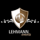 Logo mit Wappen, Erdkugel und blumigen Verzierungen; Text: "LEHMANN events".
