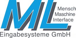 ML-Logo mit Text: "Mensch Maschine Interface Eingabesysteme GmbH" in Blau und Grau.