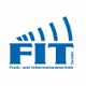 Logo von FIT GmbH, Funk- und Informationstechnik, blaue Schrift mit stilisierten Funksignalen.