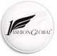 Logo de "Fashion Global" en blanco y negro con diseño de ala estilizada.