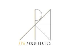 Logo de KPA Arquitectos con líneas geométricas negras y texto en negro y amarillo.