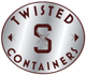 Oval logo with "Twisted Containers" and a decorative "S" in the center.