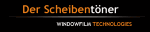 Logo mit Text "Der Scheibentöner - Windowfilm Technologies" auf schwarzem Hintergrund.