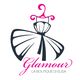 Logo con abito stilizzato e testo "Glamour La Boutique di Elisa" in rosa e nero.
