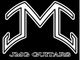 Logotipo de JMG Guitars con letra "M" estilizada en blanco sobre fondo negro.