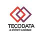 Logo Tecodata avec deux losanges entremêlés, texte: "La Sérénité Numérique".