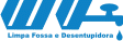 Logotipo azul com "Limpa Fossas e Desentupidoras" e imagem de cano e gota d'água.