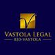 Vastola Legal logo in gold text on a dark blue background with a stylized "V" design.