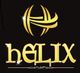 Golden "Helix" logo with stylized "H" on black background.