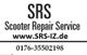 SRS Scooter Repair Service Logo, Website und Telefonnummer angezeigt.