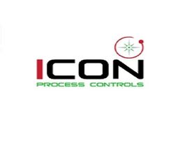 ICON Process Controls logo with stylized green and red design elements.