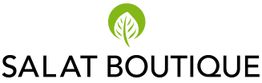Logo der "Salat Boutique" mit grünem Blatt-Symbol.
