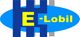 Logo mit blauem "E" und gelbem "Lobil" auf blau-weißem Hintergrund.