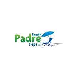 Logo with text "South Padre Trips" and a blue beach chair under an umbrella.