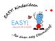 Illustration mit Text: "EASY! Kinderideen" und "für einen easy Elternalltag", Cartoon-Figur mit Schmetterling.