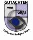 Logo mit Auge und Text: "Gutachten von Graf, Sachverständigen Büro".