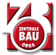 Rotes und weißes Logo mit Text "Zentrale Bau Orga".