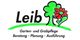 Logo von Leib mit Baum und Blume, Text: Garten- und Grabpflege, Beratung, Planung, Ausführung.