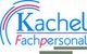 Logo: "Kachel Fachpersonal" in blau und rot mit dekorativen Linien links.