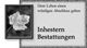 Graues Herbstblatt und Text: "Dem Leben einen würdigen Abschluss geben - Inhestern Bestattungen".