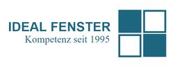 Logo von Ideal Fenster mit Text "Kompetenz seit 1995" und einem stilisierten Fenster-Symbol.