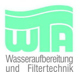 Grünes Logo mit Wellen und den Buchstaben "WTA" für Wasseraufbereitung und Filtertechnik.