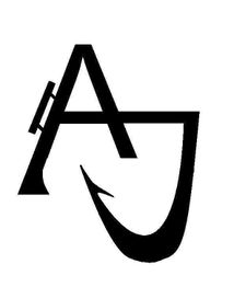 Buchstabenlogo mit stilisiertem "A" und "J" in Schwarz auf weißem Hintergrund.