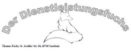Zeichnung eines Fuchses mit dem Schriftzug „Der Dienstleistungsfuchs“ darüber.