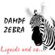 Zebra mit Text "Dampf Zebra" und "Liquids und so..." in Schwarz und Rot.
