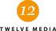 Logo: Gelber Kreis mit der Zahl 12, darunter der Text "TWELVE MEDIA" in Schwarz.