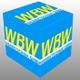 Blauer Würfel mit gelben Buchstaben "WBW" und Schriftzug "Werbetechnik GmbH".