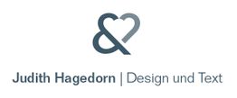 Logo mit Herz- und "&"-Symbol, Text: Judith Hagedorn | Design und Text.