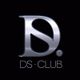 Logotipo prateado com as letras "D" e "DS Club" em fundo preto.
